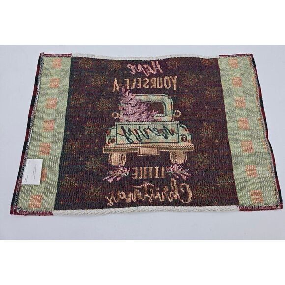 Set Of 3 Christmas-Themed Placemats With Red Truck & Buffalo Plaid Design - Picture 5 of 9